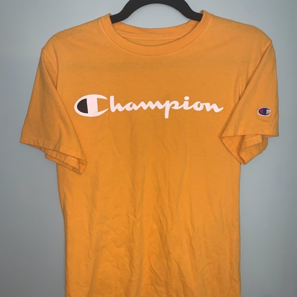 Champion Yellow Crewneck T-Shirt- Small - Picture 3 of 3